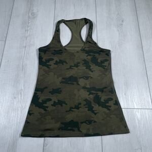 Lululemon Army Camo Women's Size 4 Cool Racerback Tank Top Gym Yoga Green
